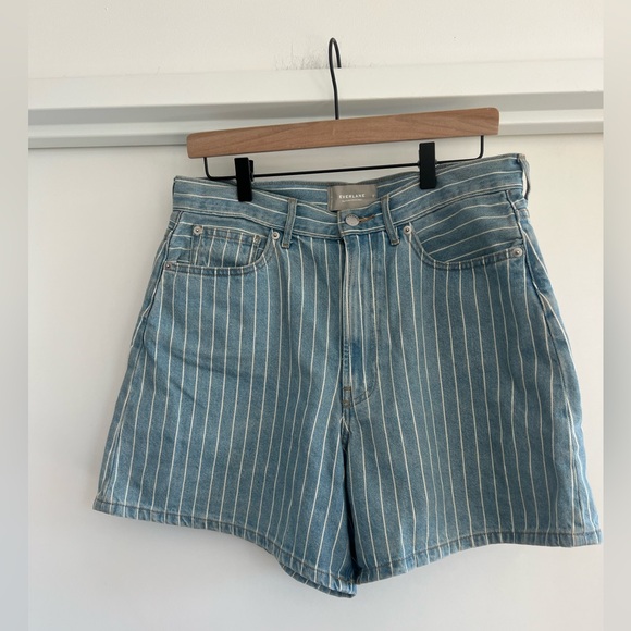 Everlane Striped Denim Shorts marked as 29 measuring at 32” - Picture 1 of 6